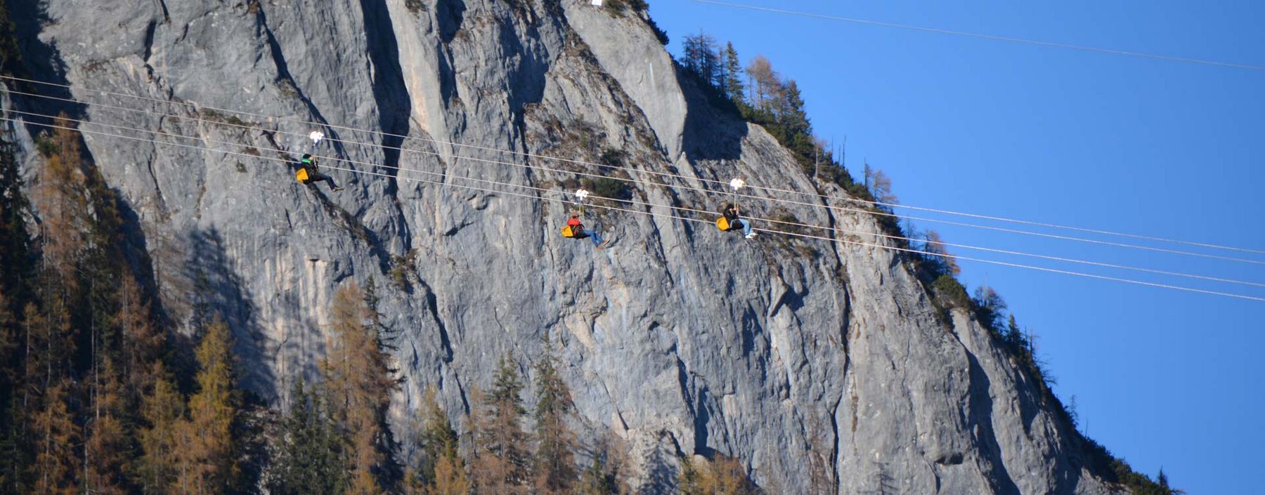 Seil-Gleitfluganlage in den Alpen - Zipline Stoderzinken